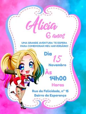 Convite de Aniversário Alerquina para Editar Online