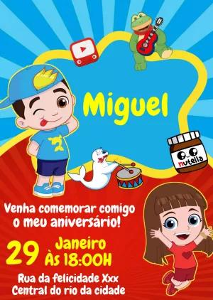Convite de Aniversário Luccas Neto e Gi para Editar Online