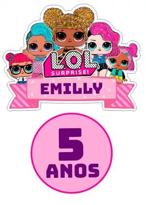 Topo de Bolo Aniversário Lol Surprise para Editar Online