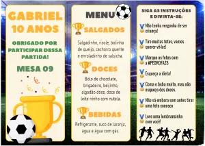 Menu de Aniversário Futebol para Editar Online