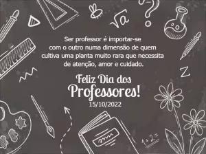 Cartão Dia dos Professores com lousa para Editar Online