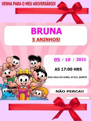 Convite de Aniversário Turma da Mônica para Editar Online