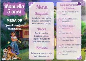 Menu de Mesa Encanto Triangular para Editar Online