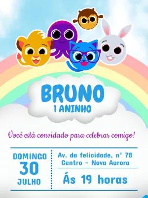 Convite de Aniversário Bolofofos para Editar Online