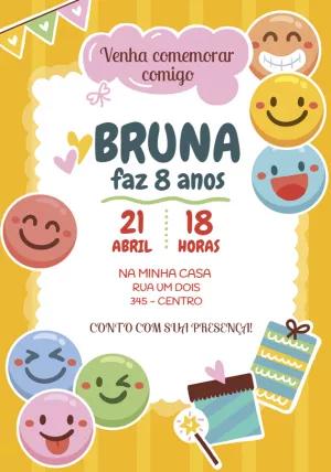 Convite de Aniversário Emojis e Emotes para Editar Online
