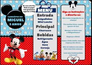 Menu Triângulo Festa Mickey Mouse para Editar Online