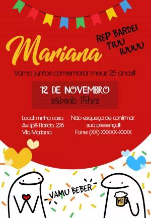 Convite de Aniversário Flork Meme Divertido para Editar Online