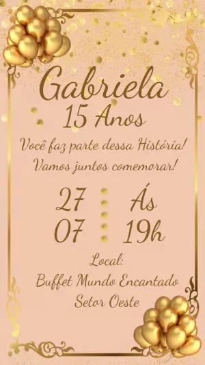 Convite 15 Anos Rose Gold Elegante para Editar Online