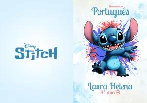 Capa de Caderno Stitch Editável para Volta às Aulas