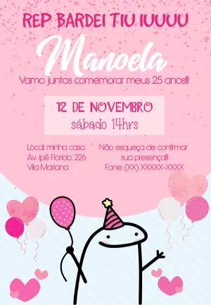 Convite de Aniversário Flork Meme para Editar Online