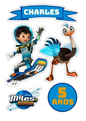 Topo de Bolo Aniversário Miles do Amanhã para Editar Online