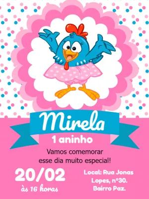 Convite de Aniversário Galinha Pintadinha Rosa para Editar Online
