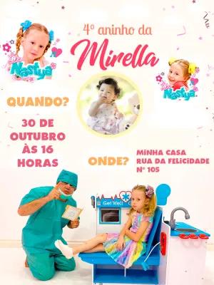 Convite Aniversário Nastya com Foto para Editar Online