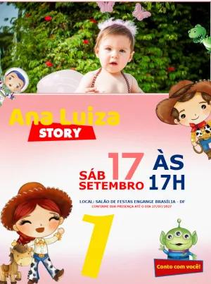 Convite de Aniversário Toy Story com Foto para Editar Online