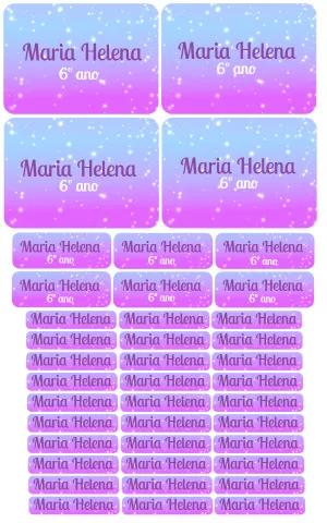 Kit Etiqueta Escolar Glitter Degradê para Editar e Imprimir