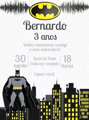 Convite de Aniversário Batman para Editar Online