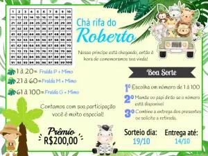 Chá Rifa Safari com Animais Fofos para Editar Online