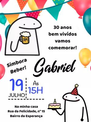 Convite de Aniversário Flork Meme para Editar Online