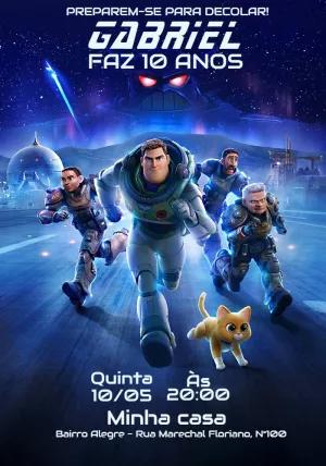 Convite Aniversário Buzz Lightyear com Personagens para Editar