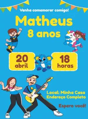 Convite Aniversário Brancoala para Editar e Imprimir