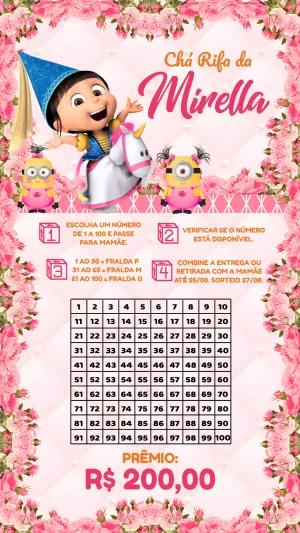Chá Rifa Agnes e Minions Menina Editável Online para Imprimir