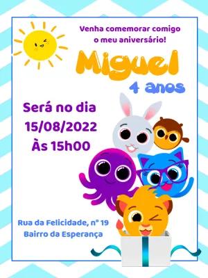 Convite Aniversário Bolofofos para Editar e Imprimir