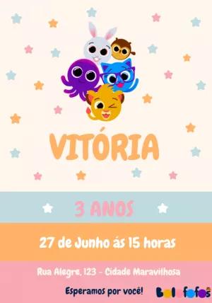Convite de Aniversário Bolofofos Editável Online com Personagens