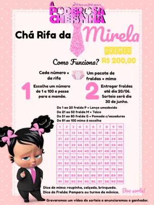 Convite Chá Rifa Poderosa Chefinha para Editar Online