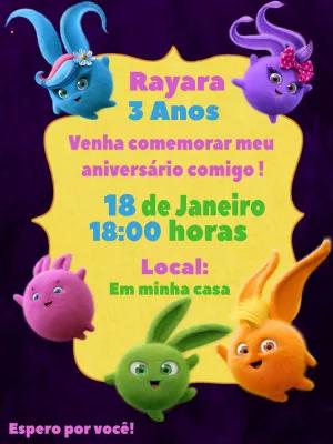 Convite de Aniversário Sunny Bunnies para Editar Online