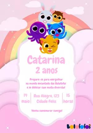 Convite de Aniversário Bolofofos com Personagens para Editar