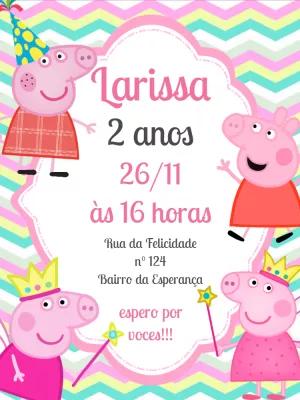 Convite de Aniversário Peppa Pig para Editar Online