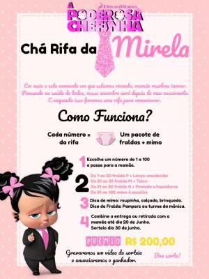 Convite Chá Rifa Poderosa Chefinha para Editar Online