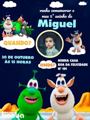 Convite de Aniversário Booba com Foto para Editar Online