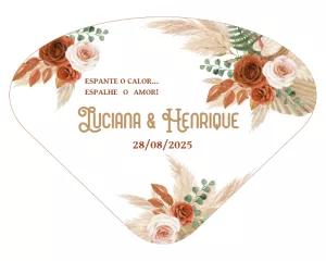 Leque Ventarola Casamento Boho para Editar Online