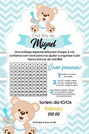 Chá Rifa Ursinho Príncipe para Editar Online e Imprimir