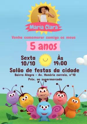 Convite Aniversário Bichikids com Foto para Editar Online