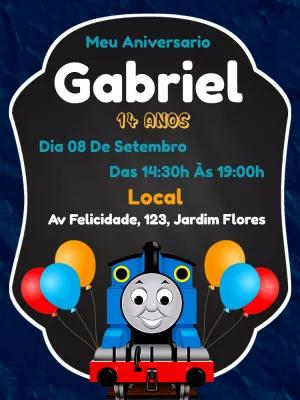 Convite de Aniversário Thomas e Amigos para Editar Online