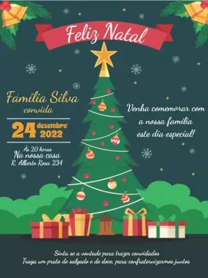 Convite de Natal com Árvore Clássica para Editar Online
