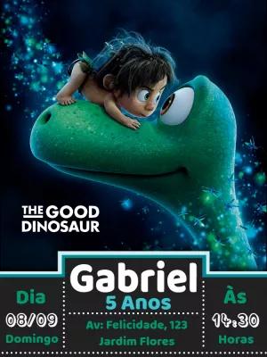 Convite Aniversário O Bom Dinossauro para Editar e Imprimir