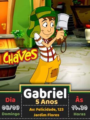 Convite Aniversário Chaves para Editar Online e Imprimir