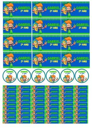 Kit de Etiquetas Escolares Gato Galáctico para Editar