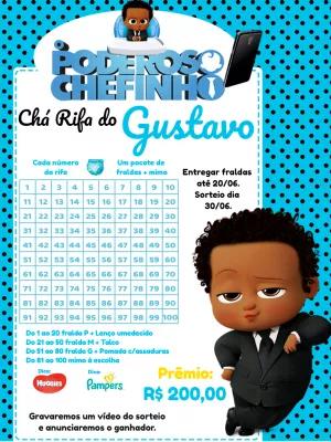 Chá Rifa Poderoso Chefinho Editável para Chá de Bebê Online