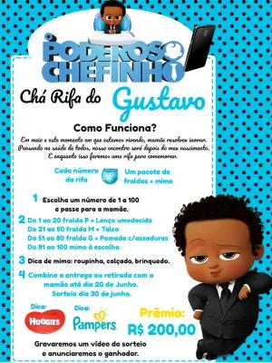 Convite Chá Rifa Poderoso Chefinho para Editar Online
