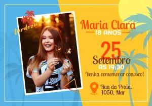 Convite Aniversário Tardezinha com Foto para Editar Online