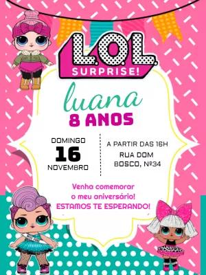 Convite de Aniversário LOL Surprise para Editar Online