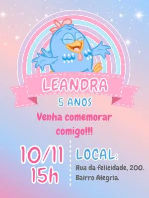Convite de Aniversário Galinha Pintadinha Candy para Editar