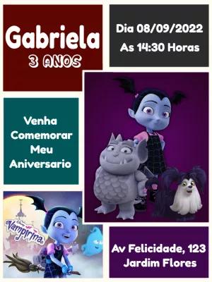 Convite de Aniversário Vampirina para Editar e Enviar Online