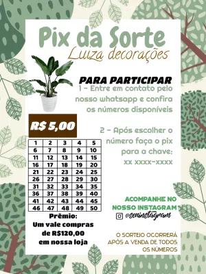 Rifa Pix Premiado Natureza para Editar Online