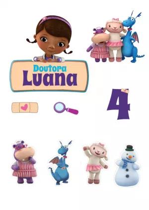 Topo de Bolo Doutora Brinquedos para Editar e Imprimir