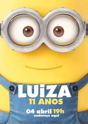 Convite de Aniversário Minions para Editar Online